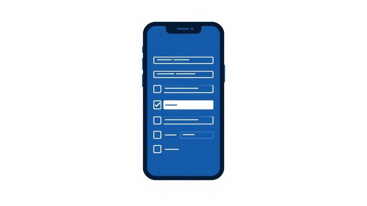 Stiliseret mobil med et formularudkast